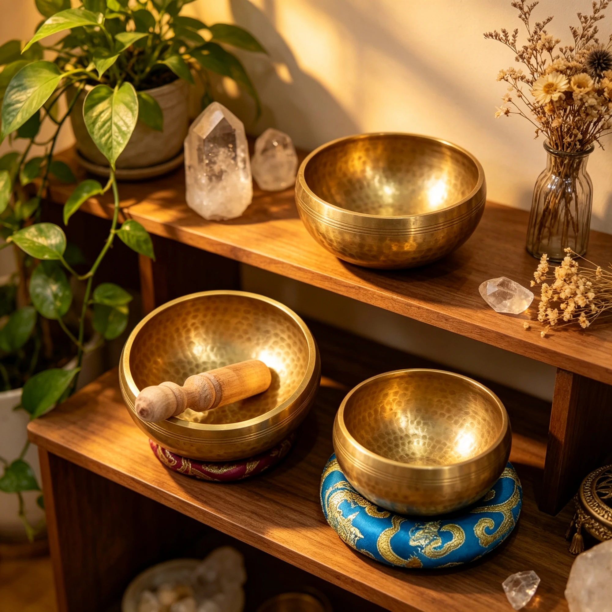 Golden Singing Bowl Set of 2 – Layer the Silence