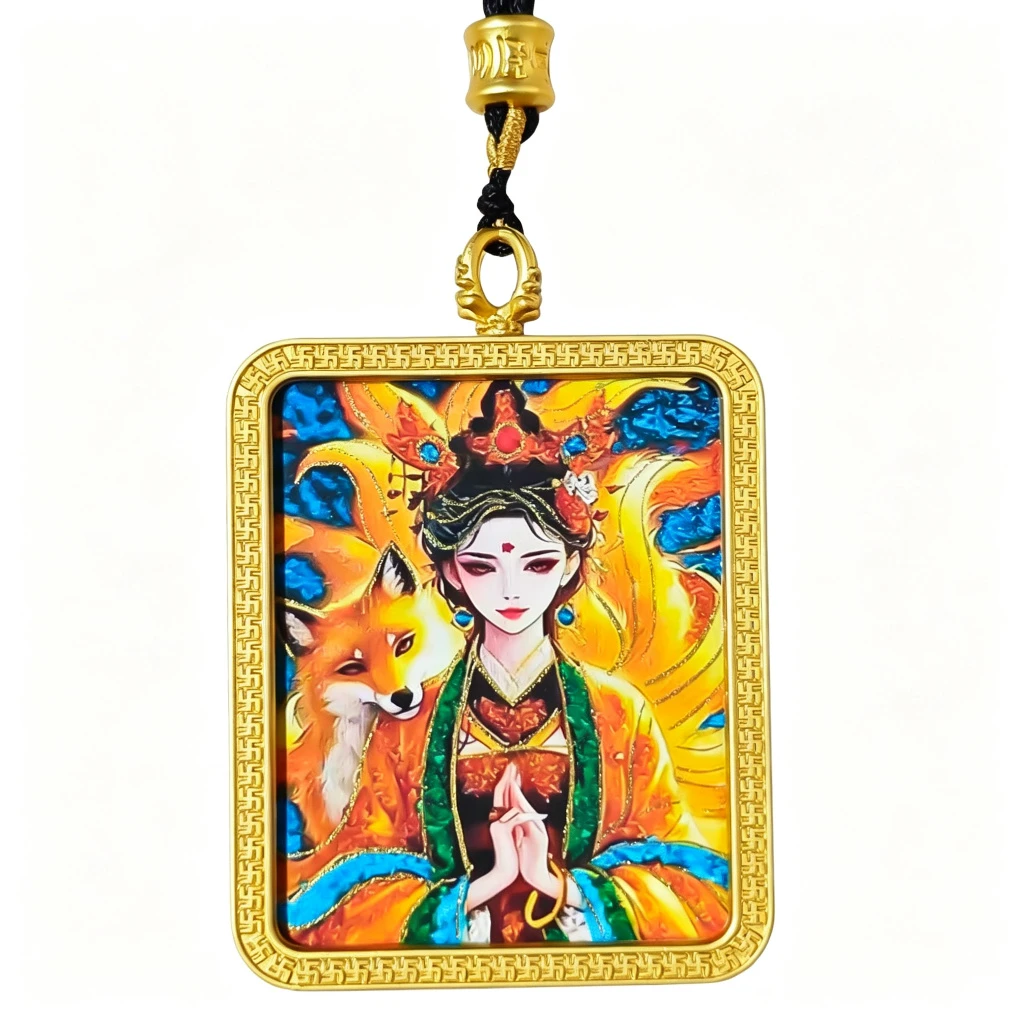 Mystic Nine-Tailed Fox Pendant Necklace – Museum-Quality Goddess Miniature Art for Ultimate Attraction, Romance & Sacred Luxury Jewelry