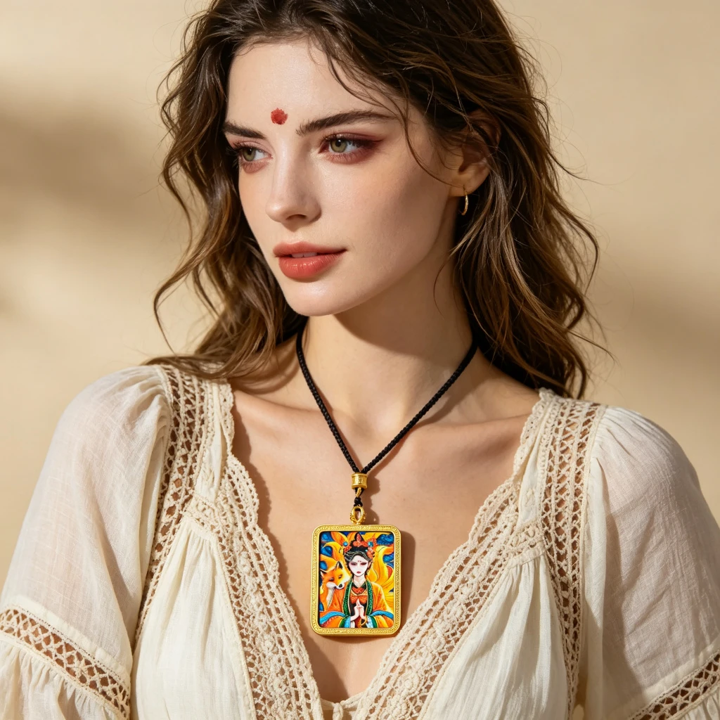 Mystic Nine-Tailed Fox Pendant Necklace – Museum-Quality Goddess Miniature Art for Ultimate Attraction, Romance & Sacred Luxury Jewelry - Image 3