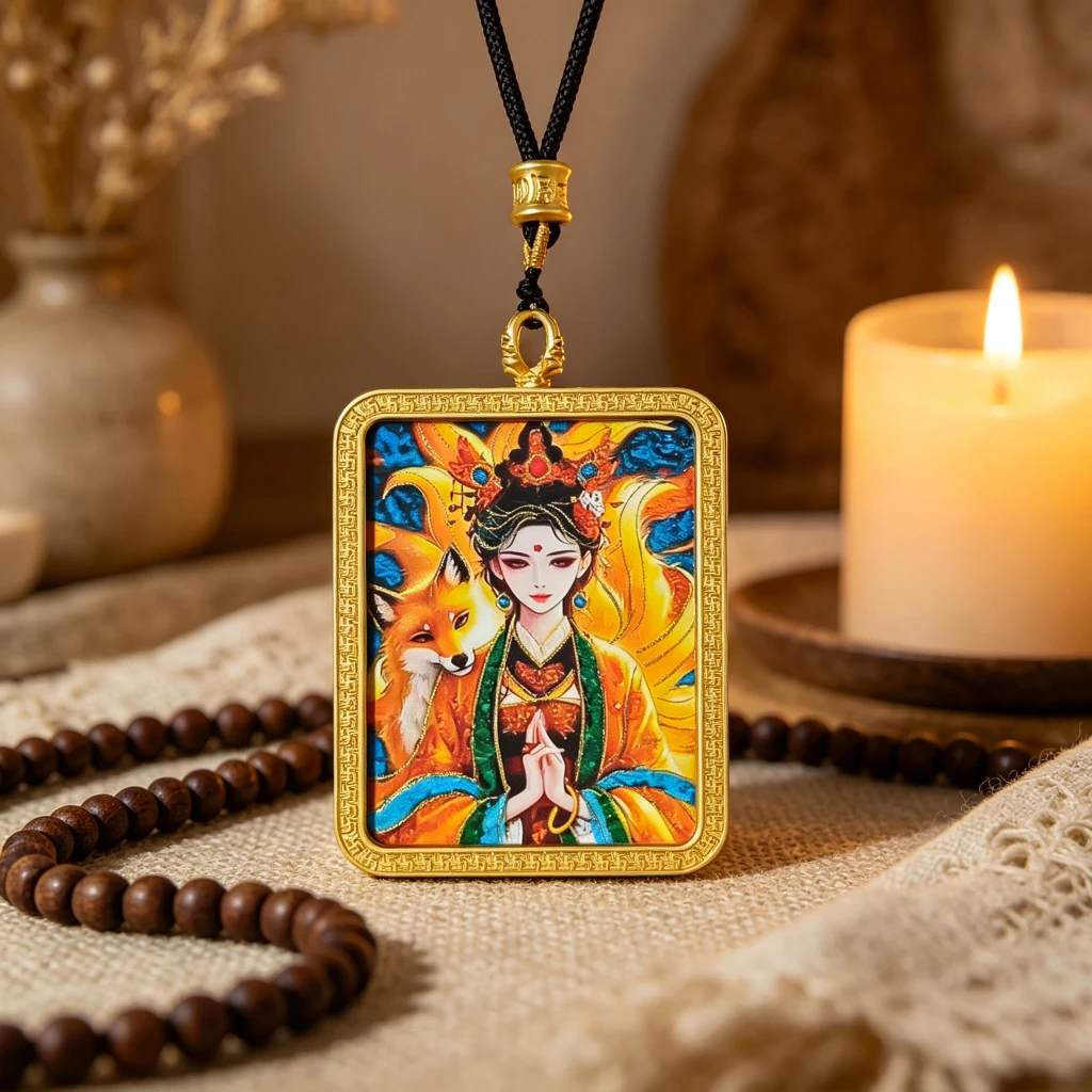 Mystic Nine-Tailed Fox Pendant Necklace – Museum-Quality Goddess Miniature Art for Ultimate Attraction, Romance & Sacred Luxury Jewelry - Image 4