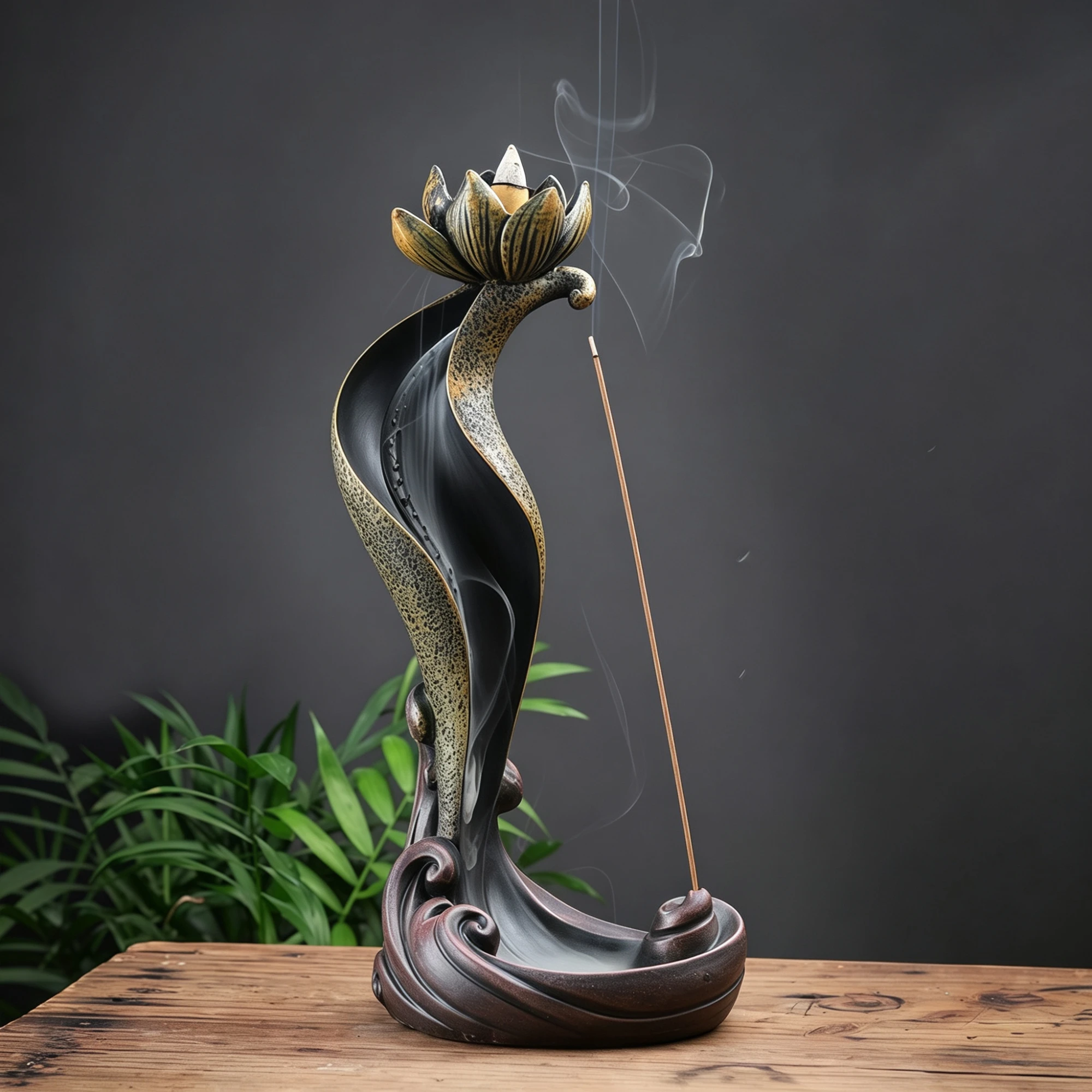 Tall Lotus Backflow Incense Burner – A Longer, Slower Waterfall - Image 2