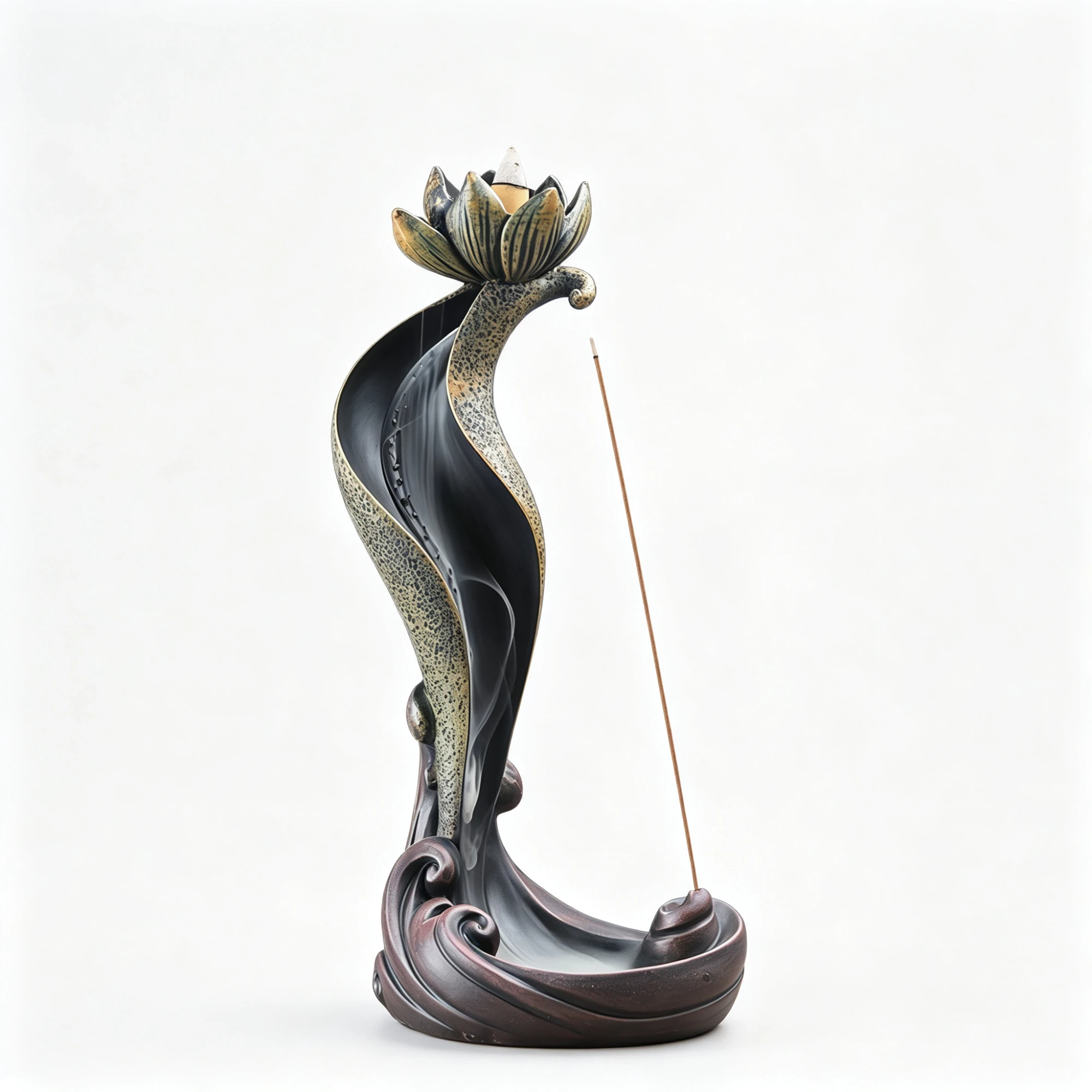 Tall Lotus Backflow Incense Burner – A Longer, Slower Waterfall - Image 4
