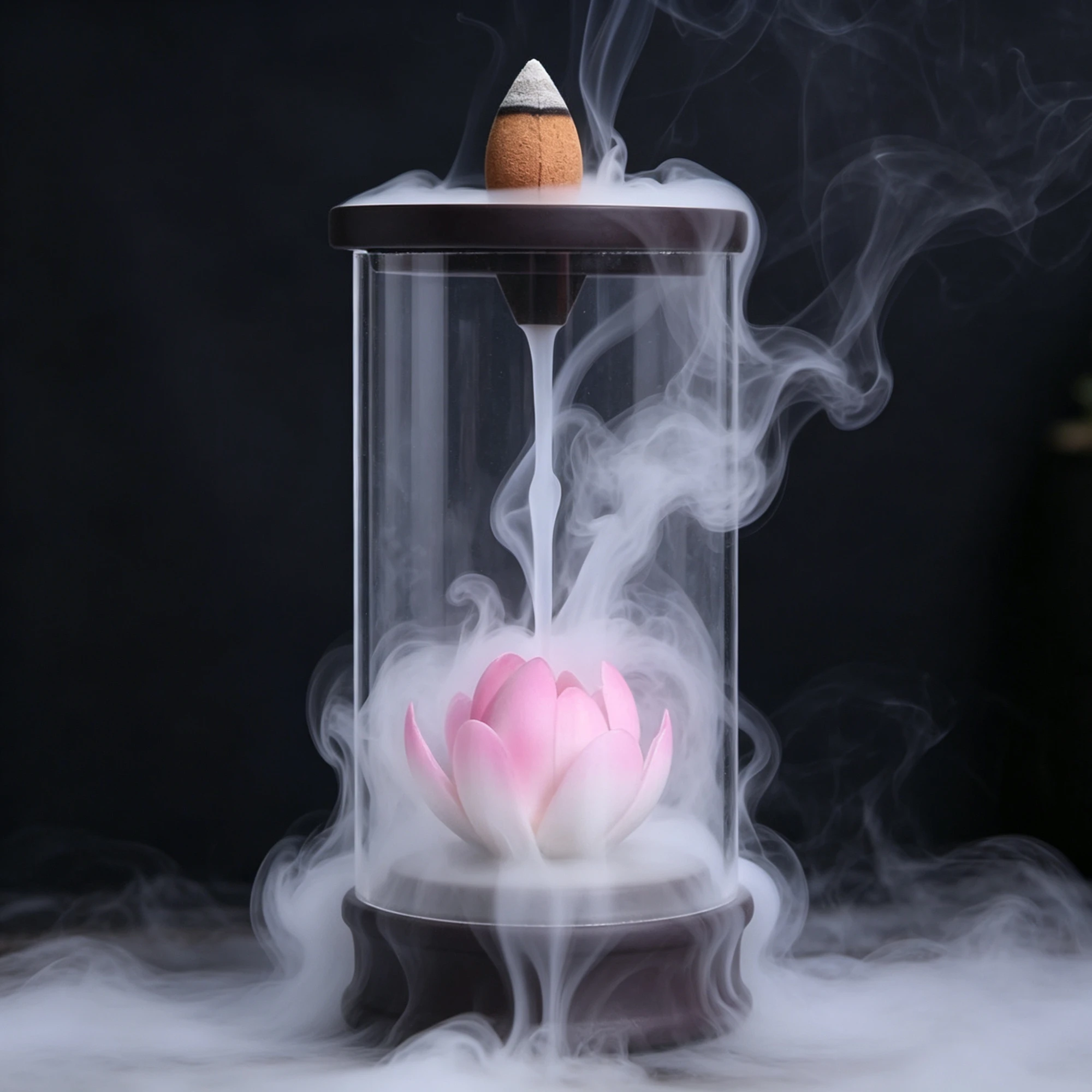 Pink Lotus Glass Backflow Incense Burner – Beautiful Even Unlit - Image 3
