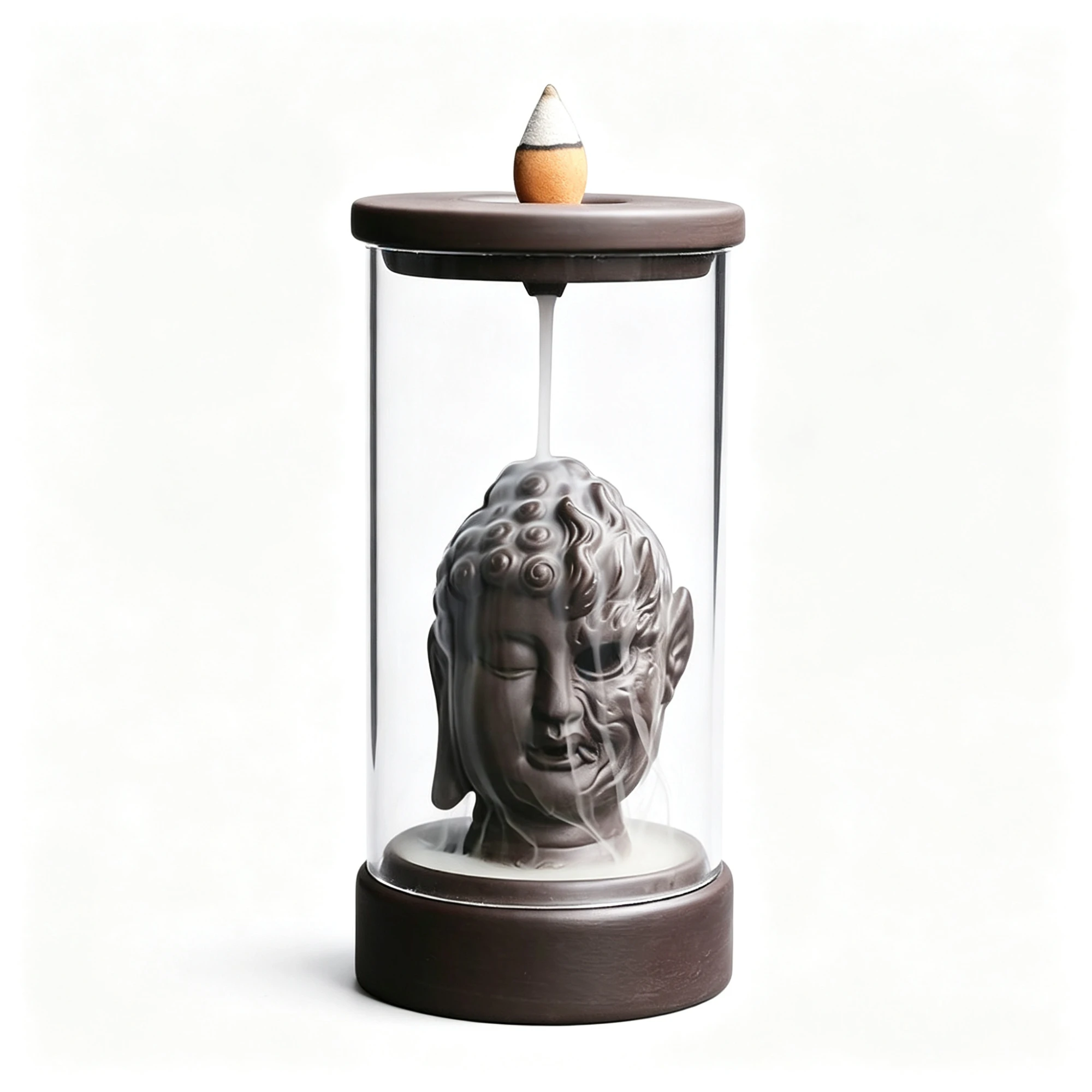 Buddha Head Glass Backflow Incense Burner – Stillness You Can Watch - Image 4