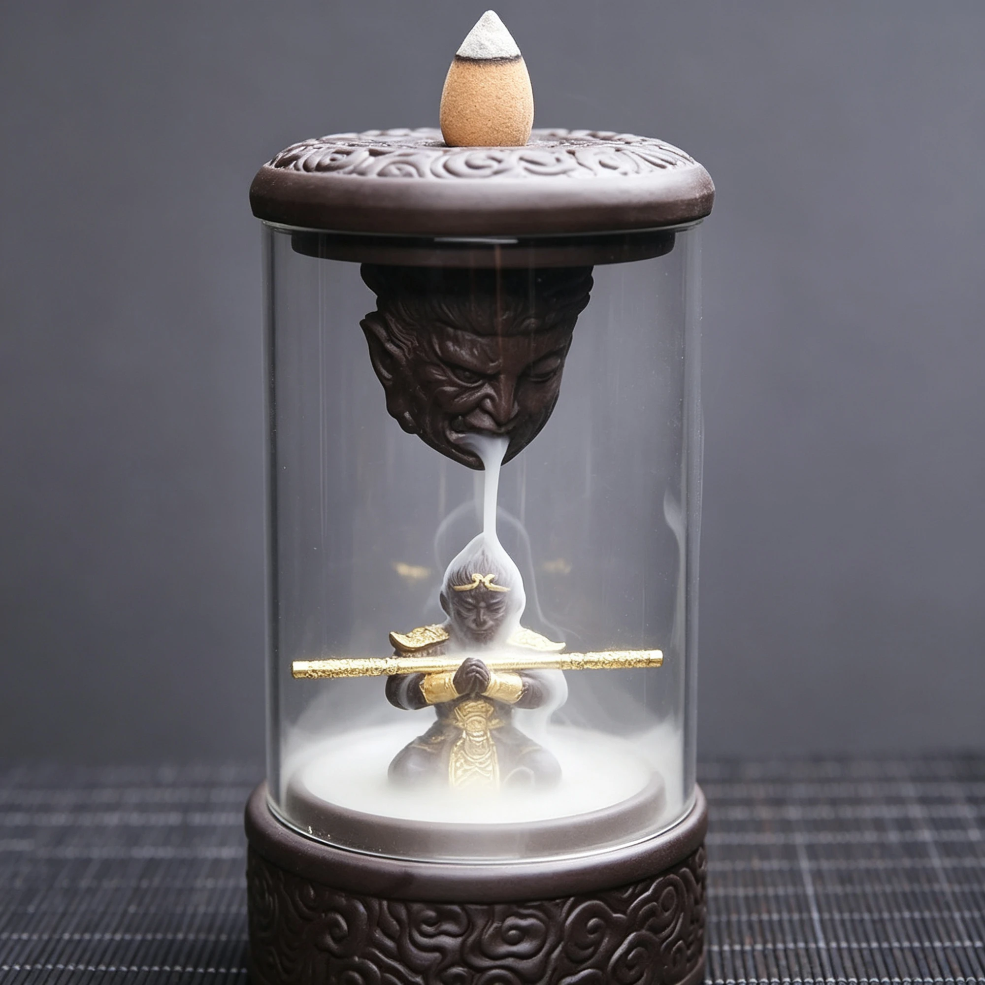 Monkey King Glass Backflow Incense Burner – A Little Character for Your Ritual - Image 2