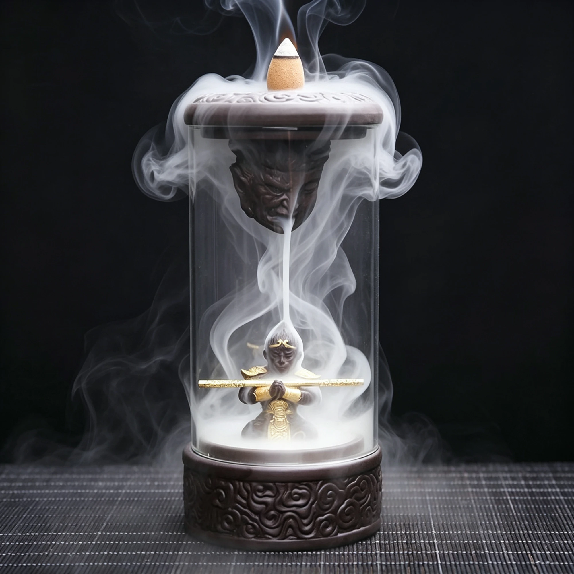 Monkey King Glass Backflow Incense Burner – A Little Character for Your Ritual - Image 3