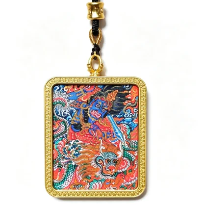 Himalayan Buddhist Wrathful Lotus Master Pendant – Museum-Quality Dragon Warrior Miniature Art for Ultimate Protection & Sacred Luxury Jewelry