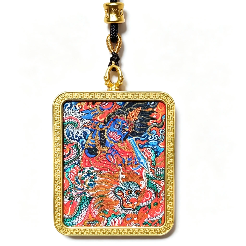 Himalayan Buddhist Wrathful Lotus Master Pendant – Museum-Quality Dragon Warrior Miniature Art for Ultimate Protection & Sacred Luxury Jewelry