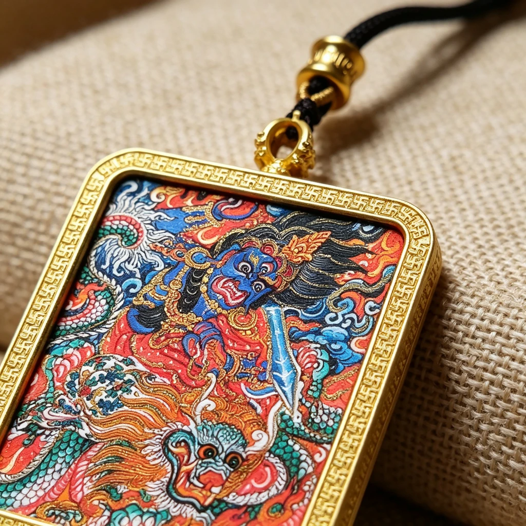 Himalayan Buddhist Wrathful Lotus Master Pendant – Museum-Quality Dragon Warrior Miniature Art for Ultimate Protection & Sacred Luxury Jewelry - Image 2