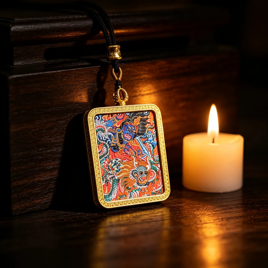 Himalayan Buddhist Wrathful Lotus Master Pendant – Museum-Quality Dragon Warrior Miniature Art for Ultimate Protection & Sacred Luxury Jewelry - Image 4
