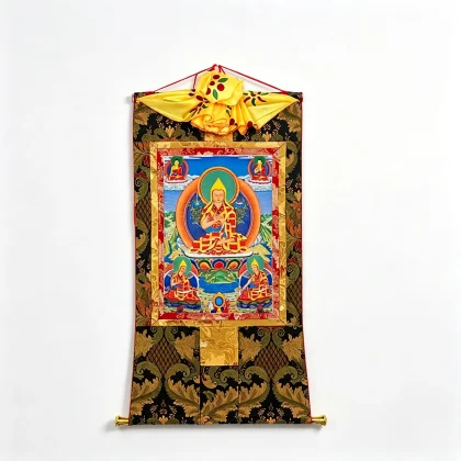 Tibetan Buddhist Je Tsongkhapa Thangka Painting – Museum-Quality Gelugpa Lineage Scroll Art for Inner Peace & Zen Luxury Decor